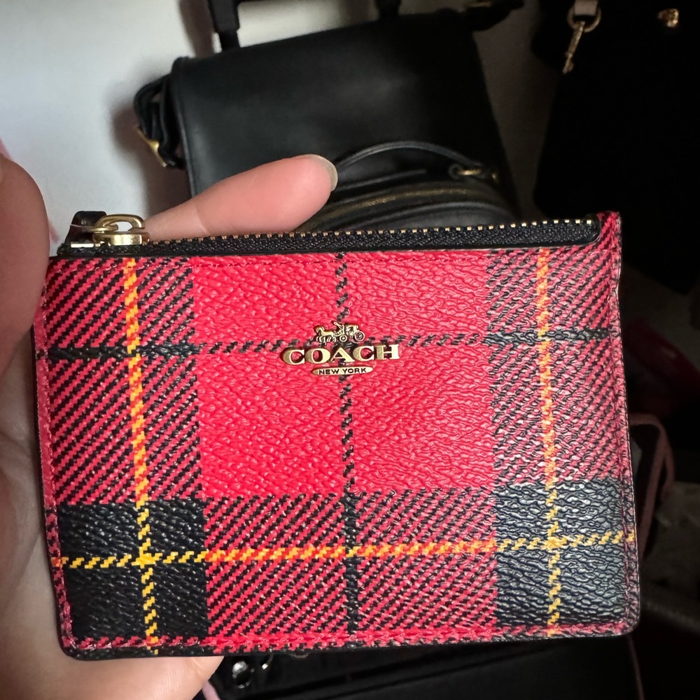Coach plaid print ID Case